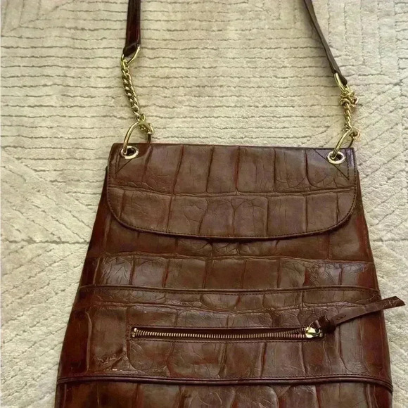 Kate Landry brown crock pattern purse - Picture 2 of 7